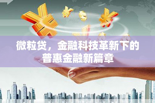 怀化微粒贷，金融科技革新下的普惠金融新篇章
