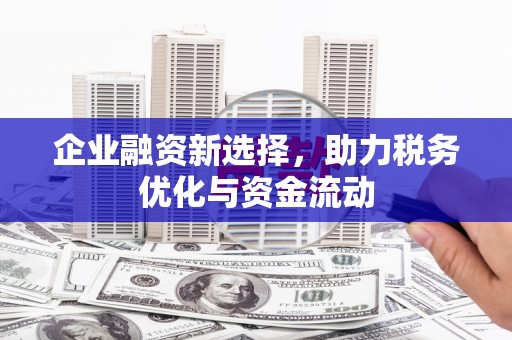 怀化企业融资新选择，助力税务优化与资金流动
