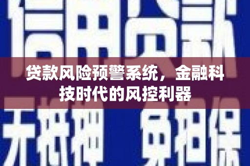 怀化贷款风险预警系统，金融科技时代的风控利器