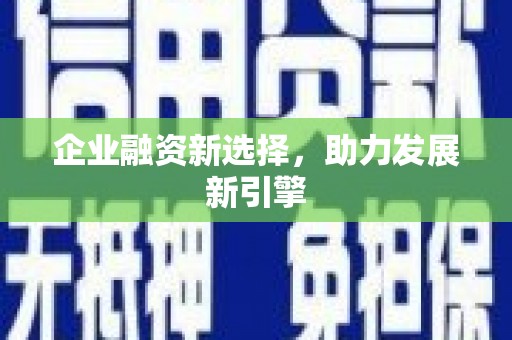 怀化企业融资新选择，助力发展新引擎