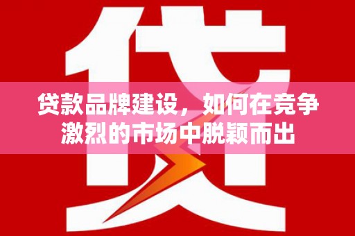 怀化贷款品牌建设，如何在竞争激烈的市场中脱颖而出