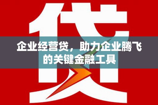 怀化企业经营贷，助力企业腾飞的关键金融工具