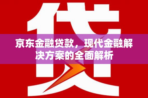 怀化京东金融贷款，现代金融解决方案的全面解析