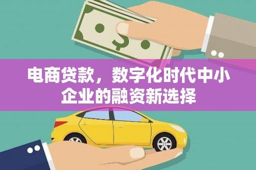 怀化电商贷款，数字化时代中小企业的融资新选择