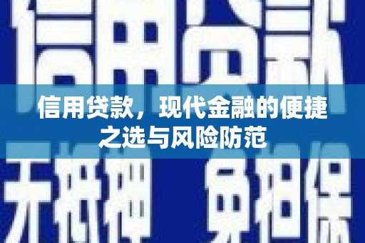 怀化信用贷款，现代金融的便捷之选与风险防范
