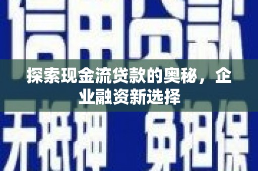 怀化探索现金流贷款的奥秘，企业融资新选择