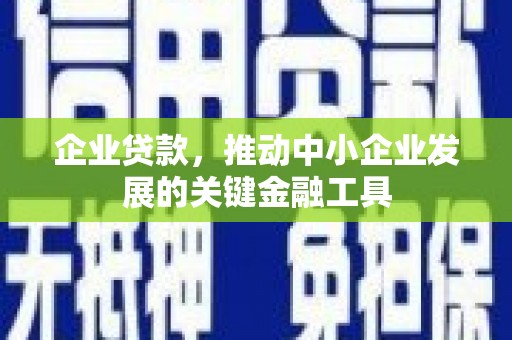 怀化企业贷款，推动中小企业发展的关键金融工具