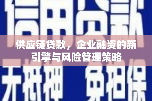 怀化供应链贷款，企业融资的新引擎与风险管理策略