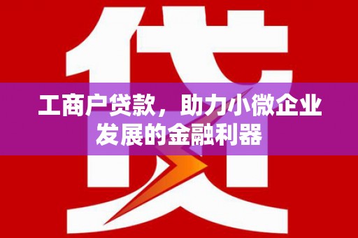 怀化工商户贷款，助力小微企业发展的金融利器