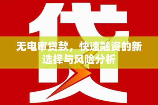 怀化无电审贷款，快速融资的新选择与风险分析