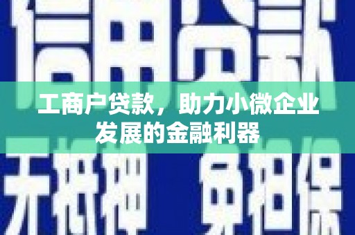 怀化工商户贷款，助力小微企业发展的金融利器