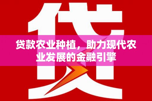怀化贷款农业种植，助力现代农业发展的金融引擎
