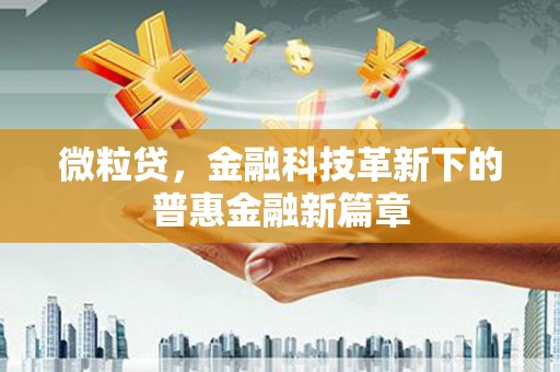 怀化微粒贷，金融科技革新下的普惠金融新篇章